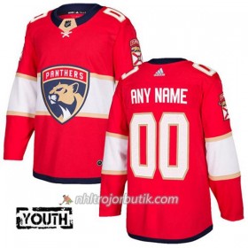 Barn Ishockey Florida Panthers Tröja med eget tryck Adidas 2017-2018 Röd Authentic